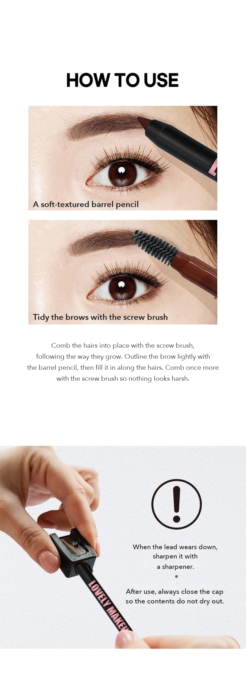 DAISO Pencil & Brush Eyebrow detail 06