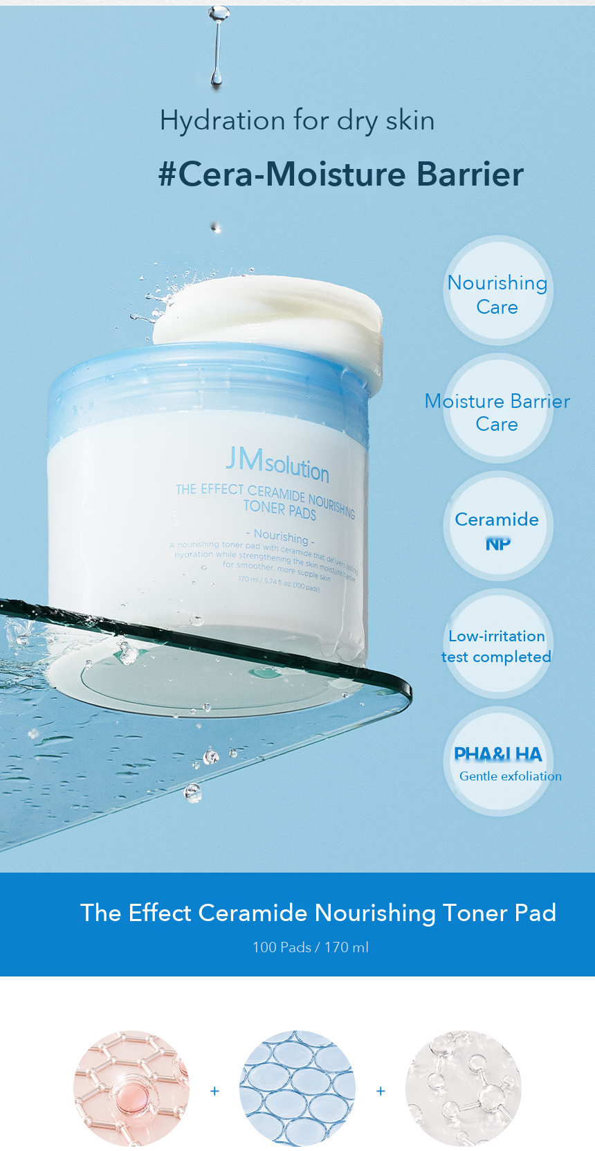 JMsolution The Effect Ceramide Nourishing Toner Pad 170ml 100 Pads detail 01