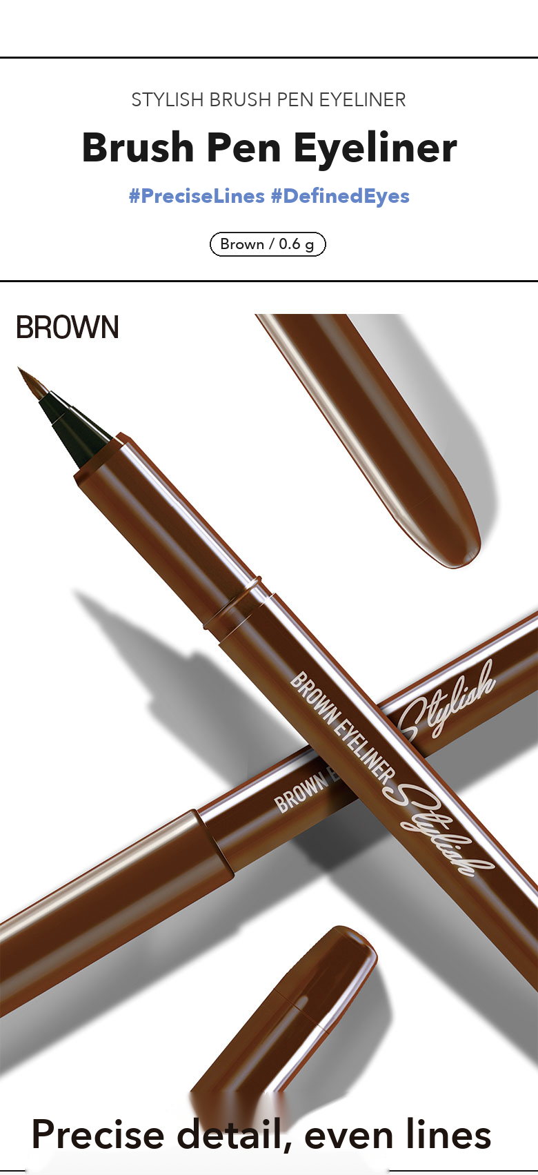 STYLISH Brush Pen Eyeliner Brown detail 1