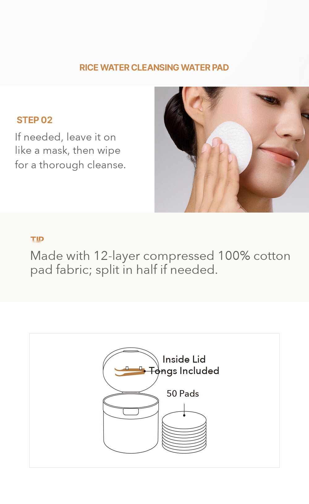 SOMISOME Rice Water Cleansing Water Pad 50 Pads detail 13