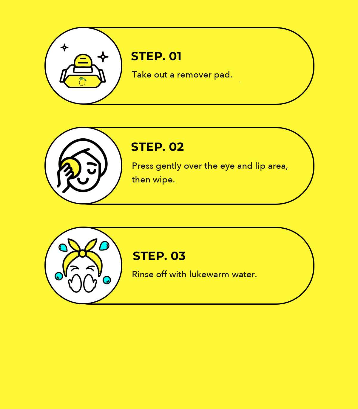POINT Lemon Soda Lip & Eye Remover Pad detail 09
