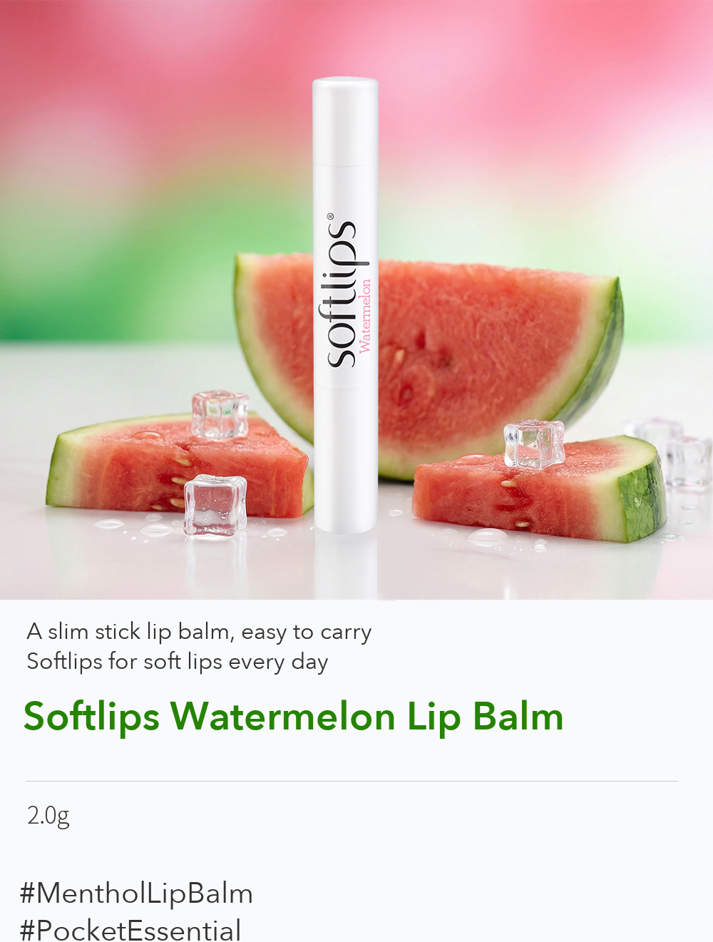 Softlips Watermelon Lip Balm detail 1