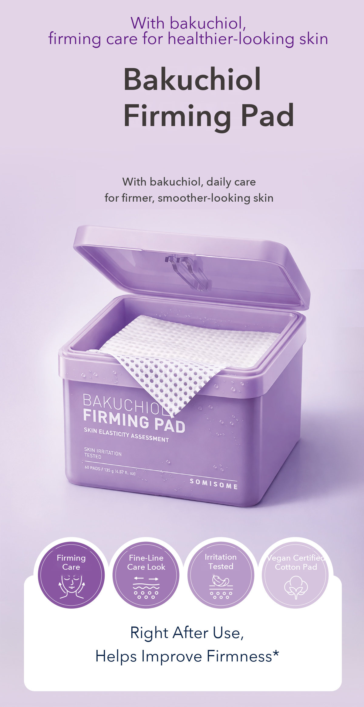 Somisome Bakuchiol Firming Square Pad detail 2
