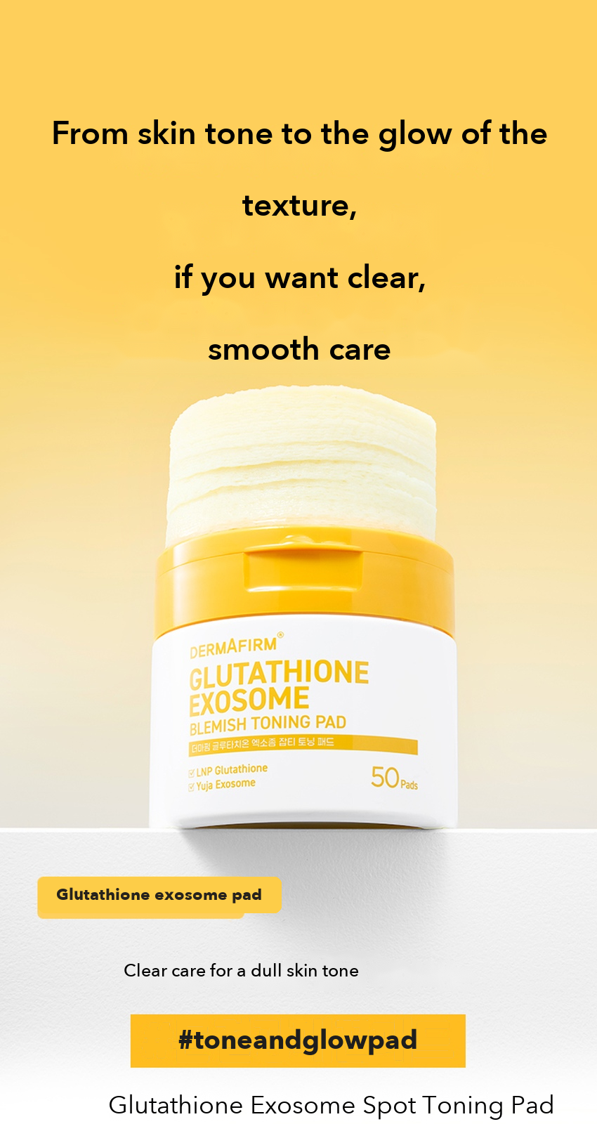 DERMAFIRM Glutathione Exosome Spot Toning Pad detail 01