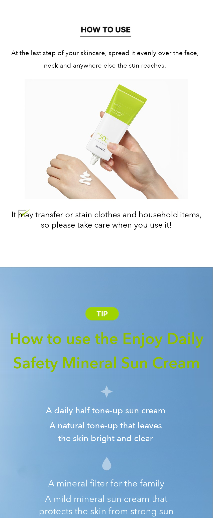 SCINIC Enjoy Daily Safety Mineral Sun Cream 60g detail 06