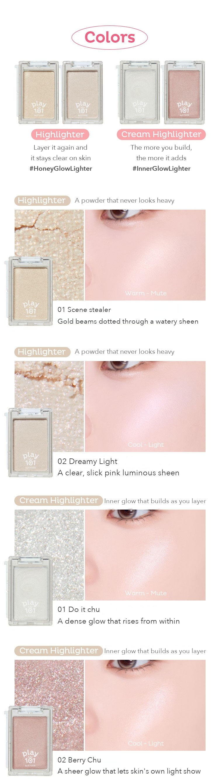 Play 101 by ETUDE Multi Blending Piece Highlighter detail 02