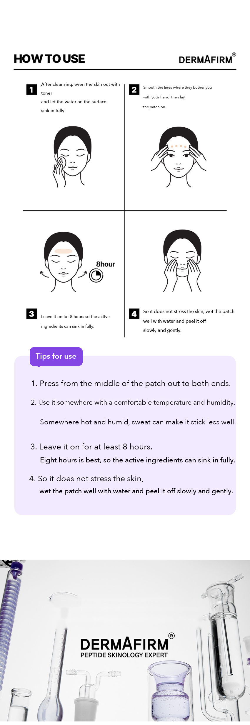 DERMAFIRM Hyaluronic Exosome Plumping Wrinkle Patch Forehead detail 09