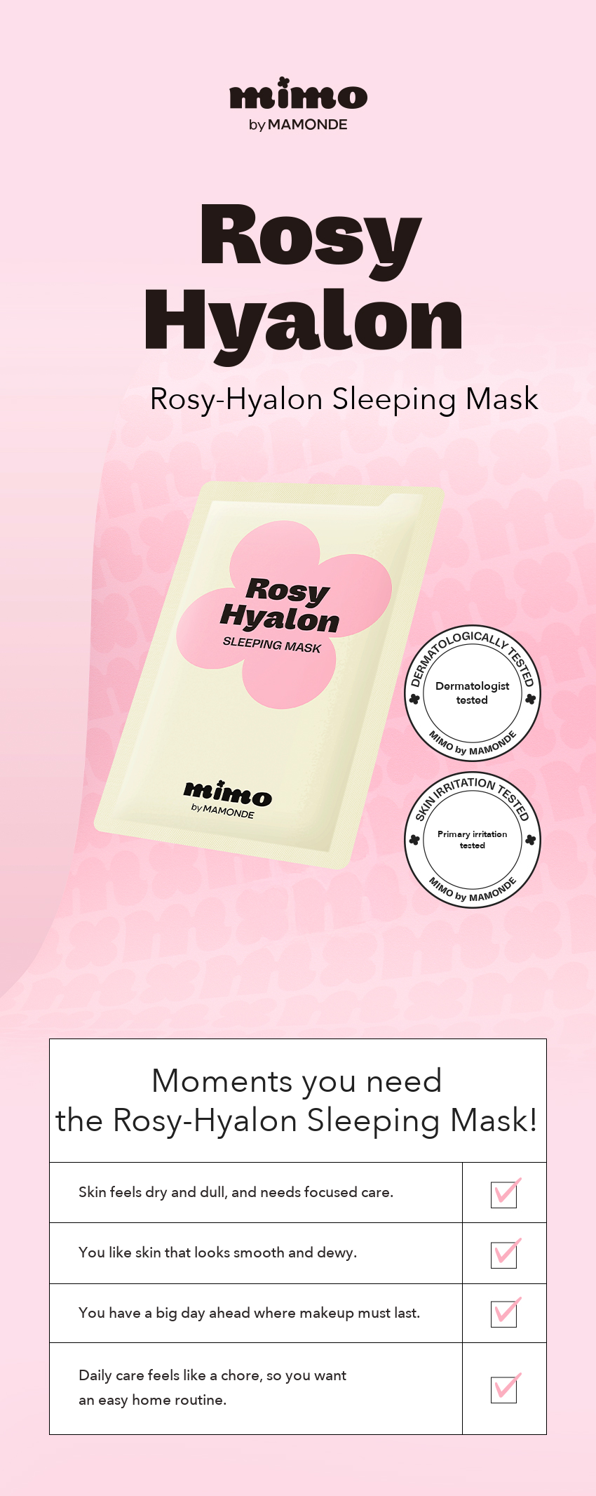 MIMO by MAMONDE Rosy-Hyalon Sleeping Mask detail 01
