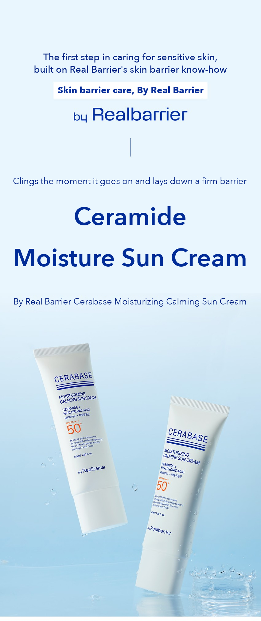 By Real Barrier Cerabase Moisturizing Calming Sun Cream 40ml detail 01