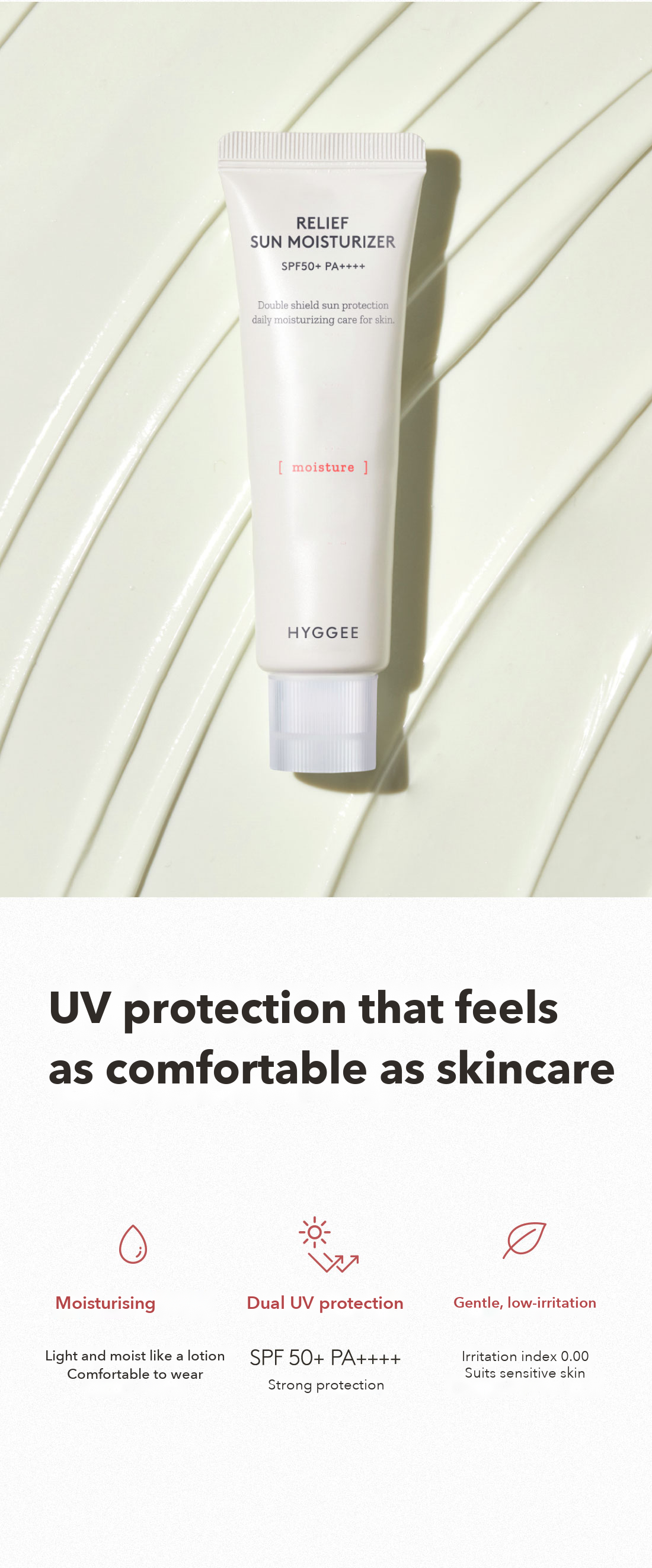 HYGGEE Relief Sun Moisturizer detail 3
