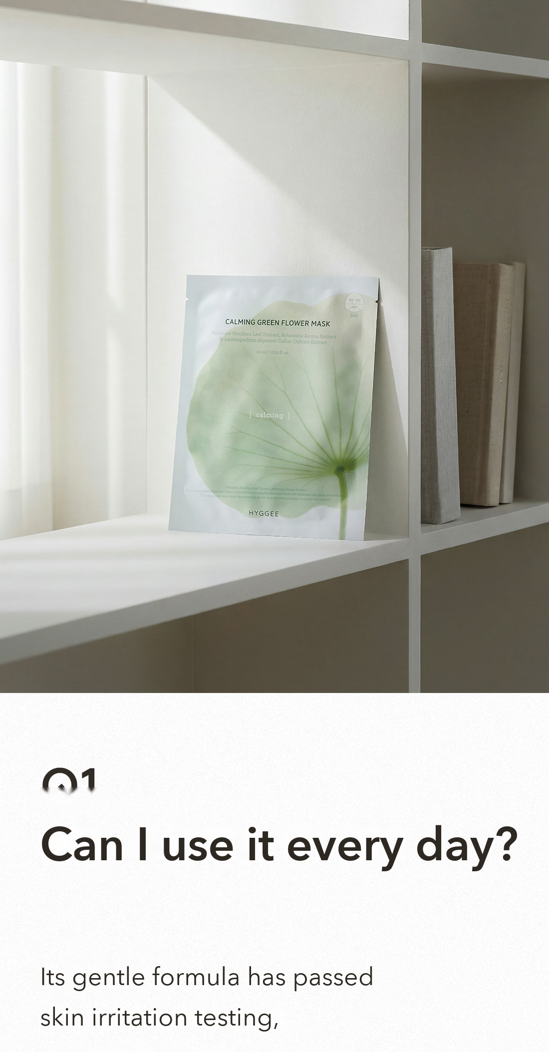 HYGGEE Calming Green Flower Mask detail 15