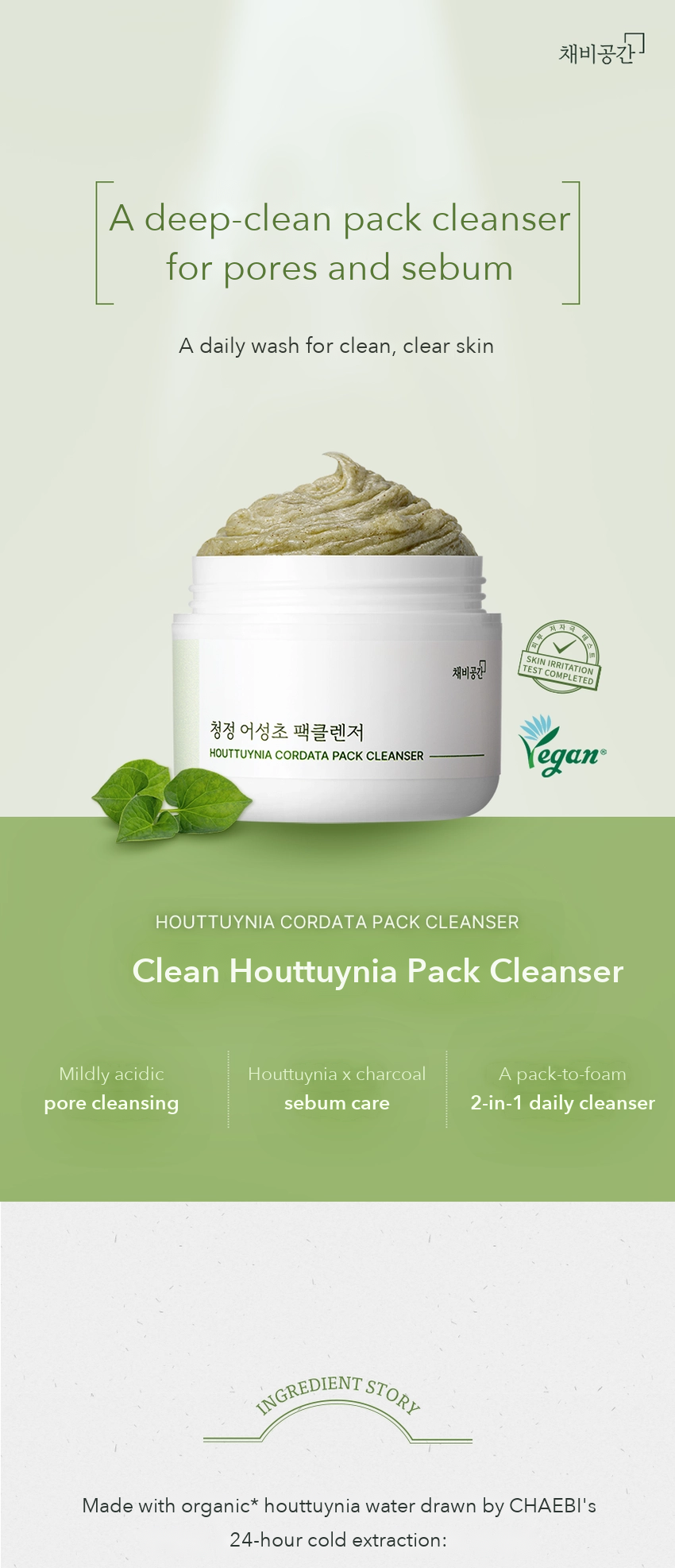 CHAEBI Clean Houttuynia Pack Cleanser detail 01