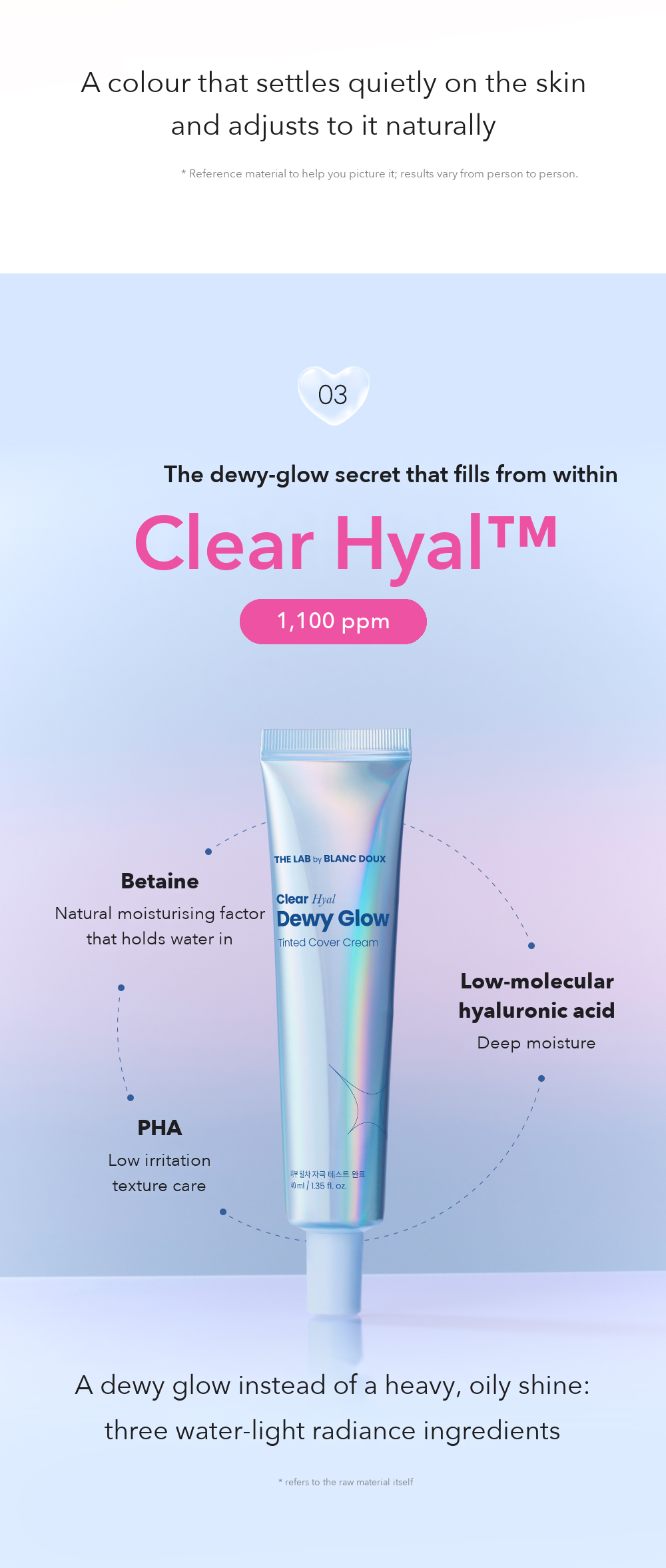 THE LAB by BLANC DOUX Clear Hyal Dewy Tinted Cover Cream detail 06