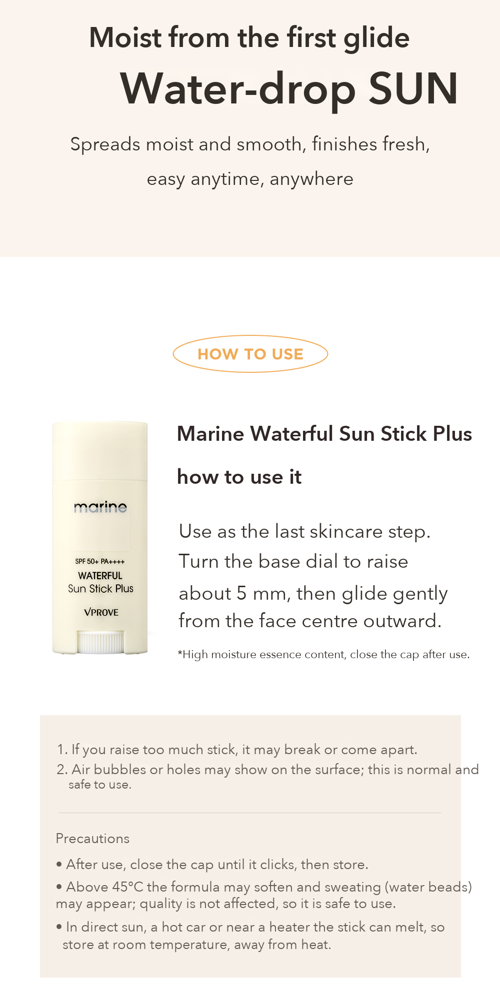 VPROVE Marine Waterful Sun Stick Plus 16g detail 07