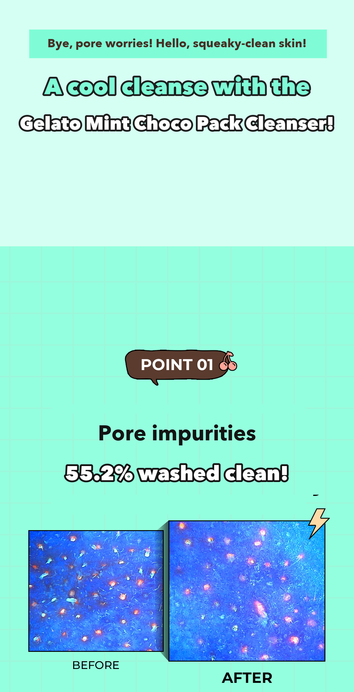 POINT Gelato Mint Choco Pack Cleanser detail 05