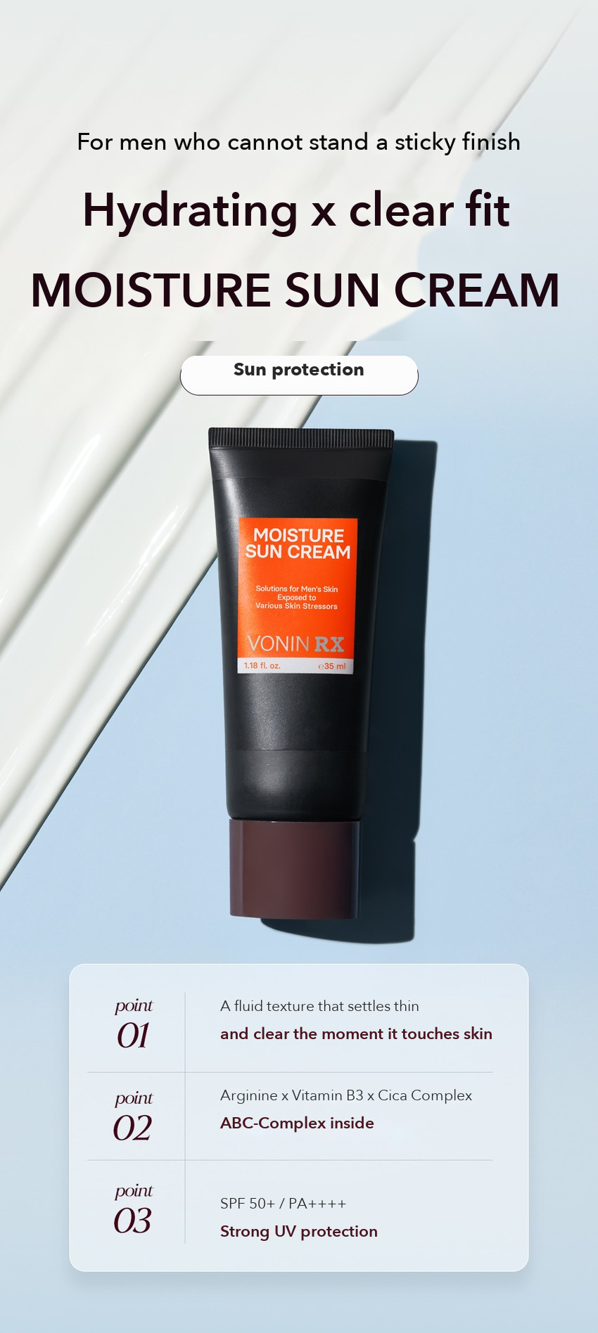 VONIN RX Moisture Sun Cream detail 01