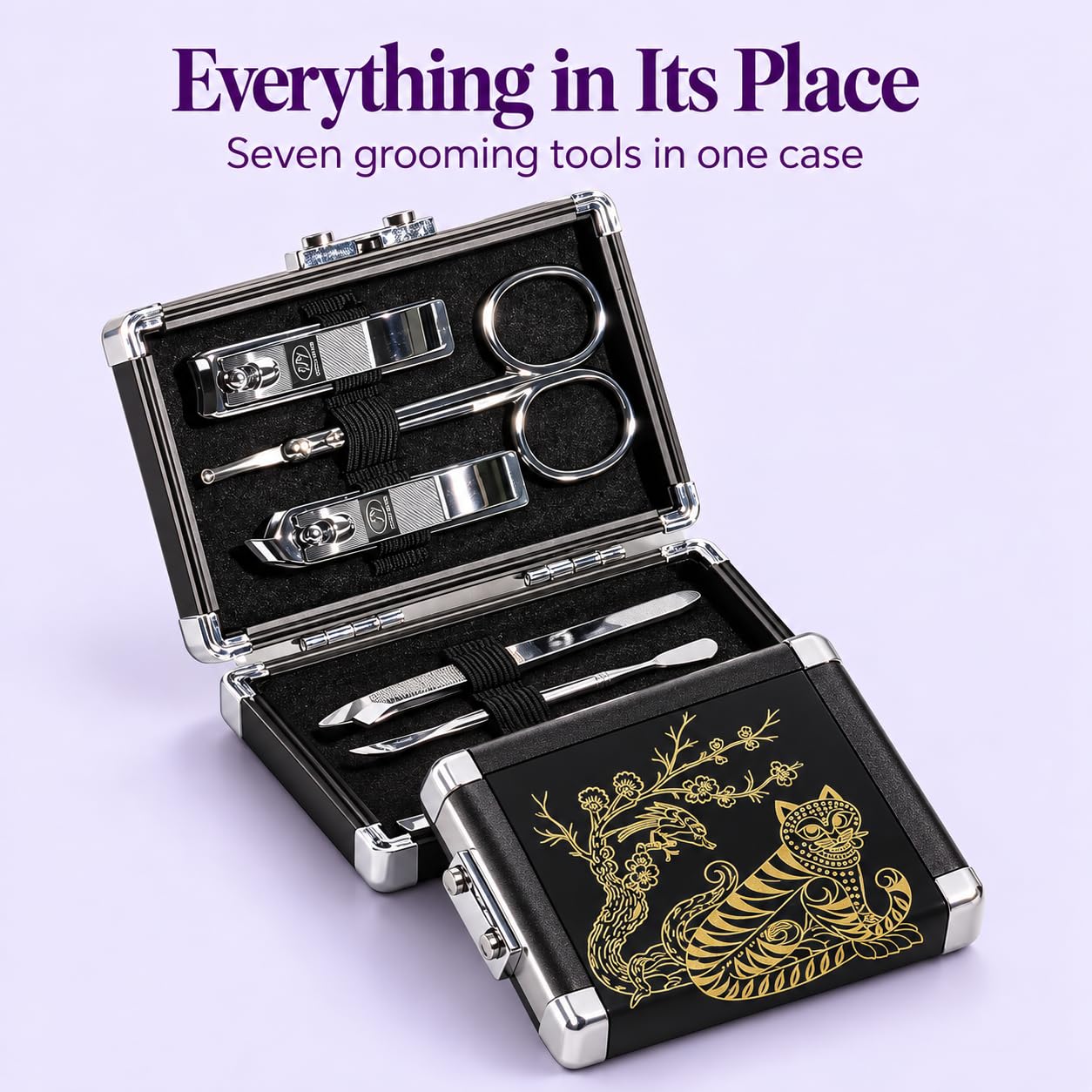 777 Hojadko K-Heritage 7-Piece Nail Care Set Black detail 02