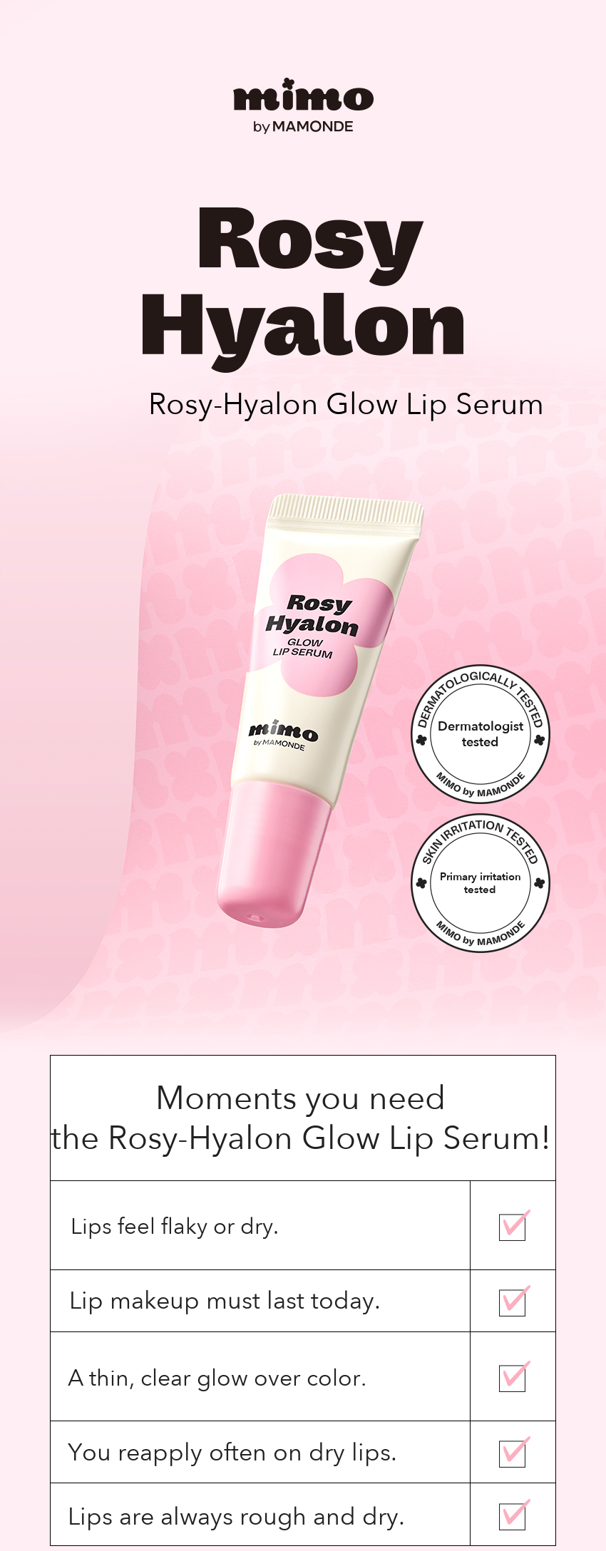 MIMO by MAMONDE Rosy-Hyalon Glow Lip Serum detail 01