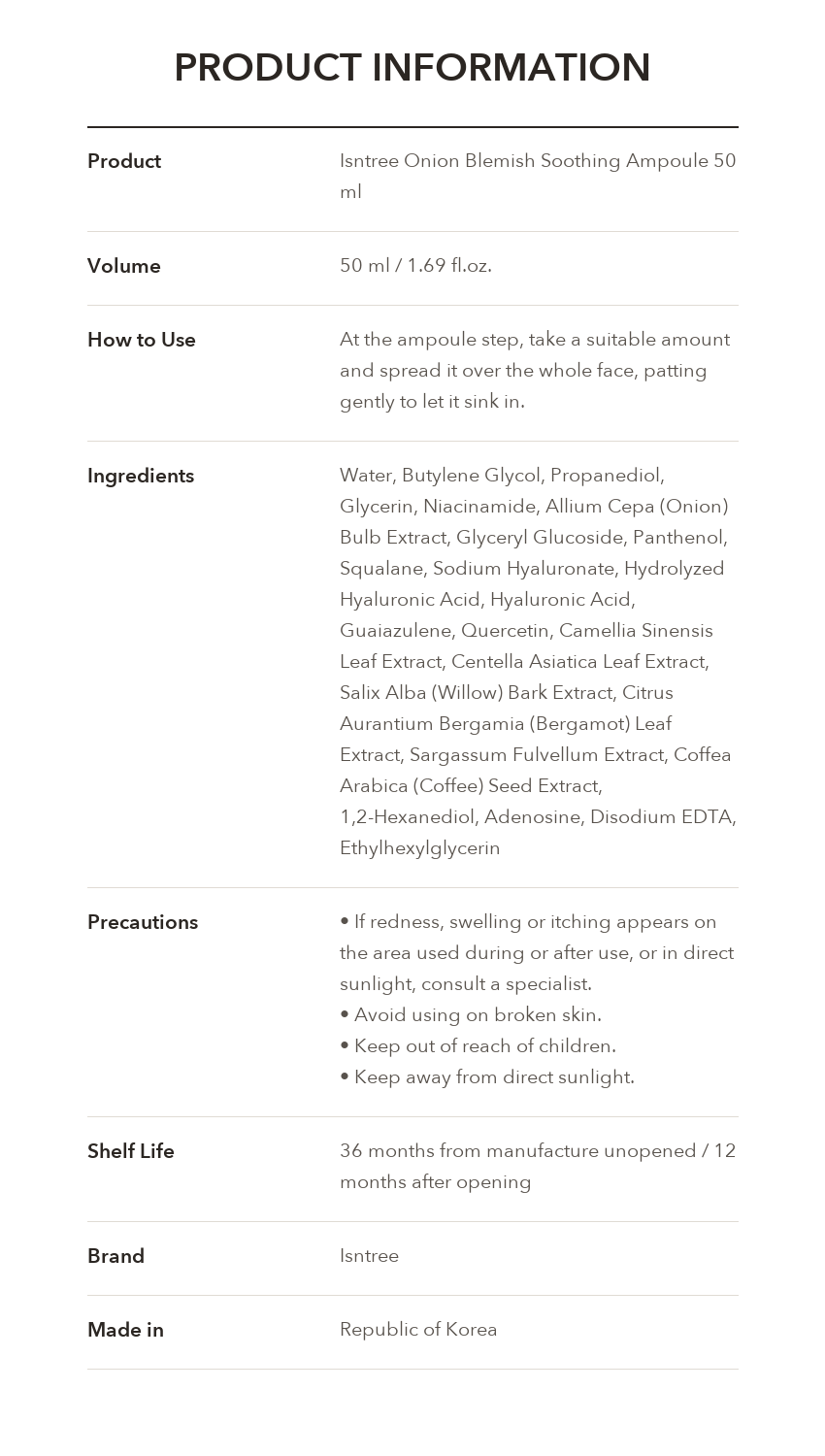 Isntree Onion Blemish Soothing Ampoule 50ml detail 09