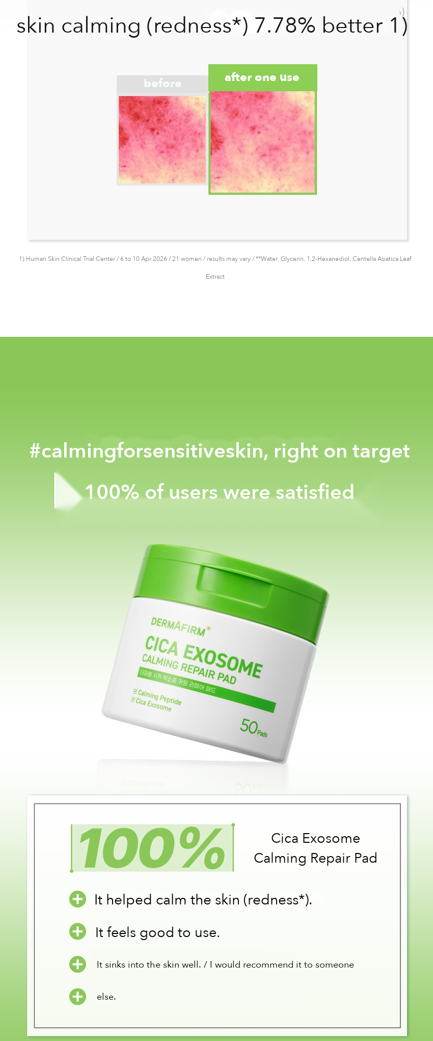 DERMAFIRM Cica Exosome Calming Repair Pad detail 03