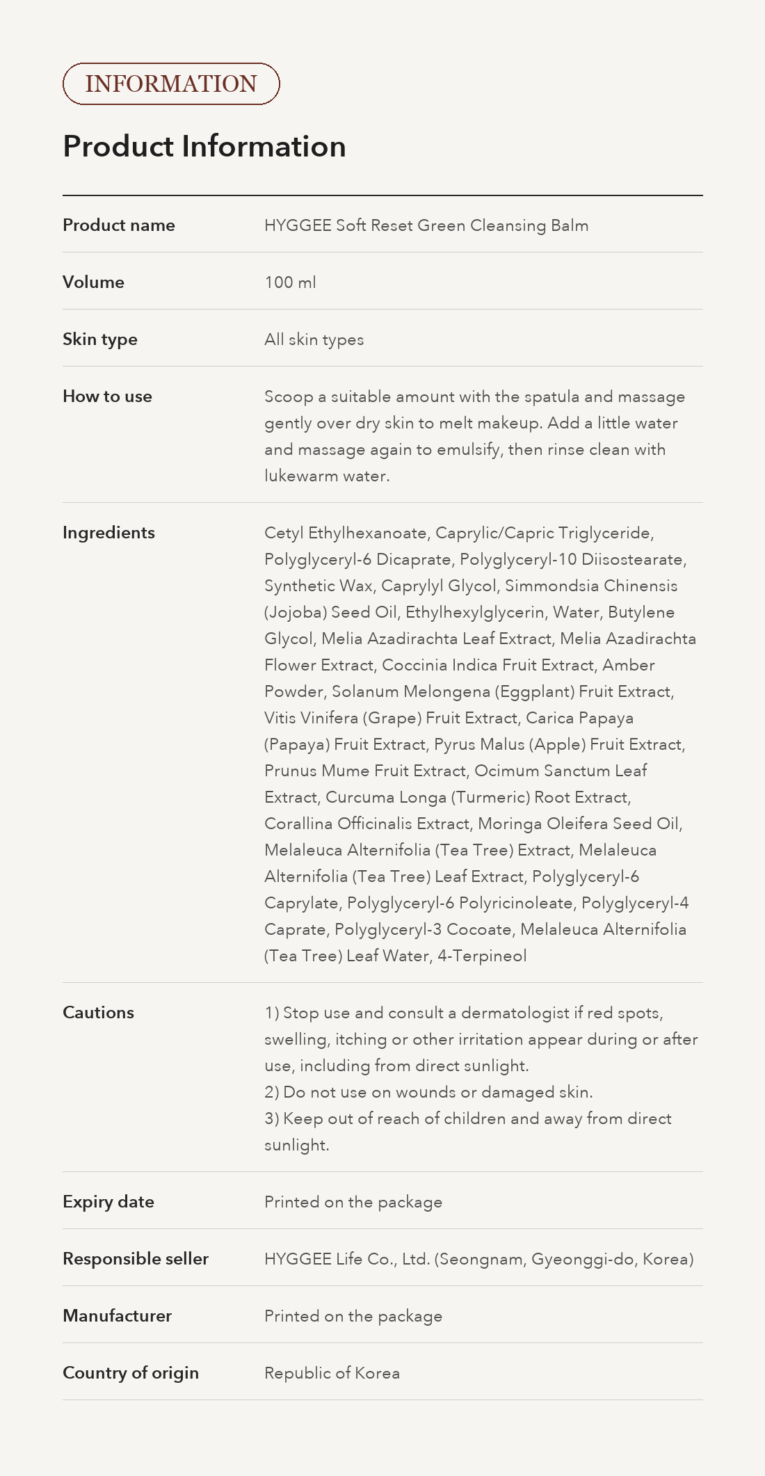 HYGGEE Soft Reset Green Cleansing Balm detail 21