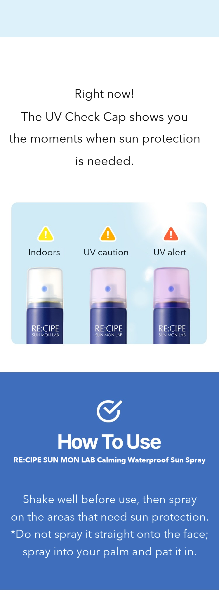 RE:CIPE SUN MON LAB Calming Waterproof Sun Spray detail 07