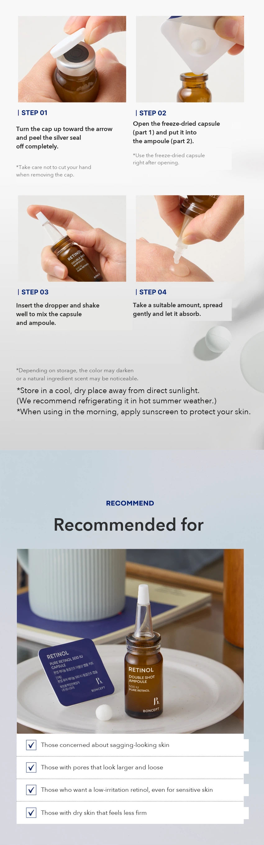 BONCEPT Retinol Freeze-Dried Double Shot Ampoule Kit detail 11