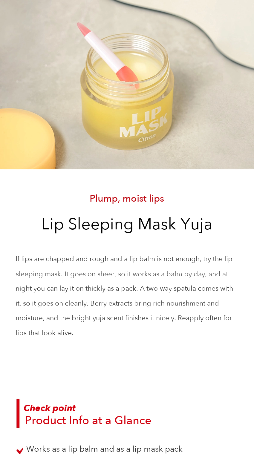 DAISO Lip Sleeping Mask Yuja detail 01
