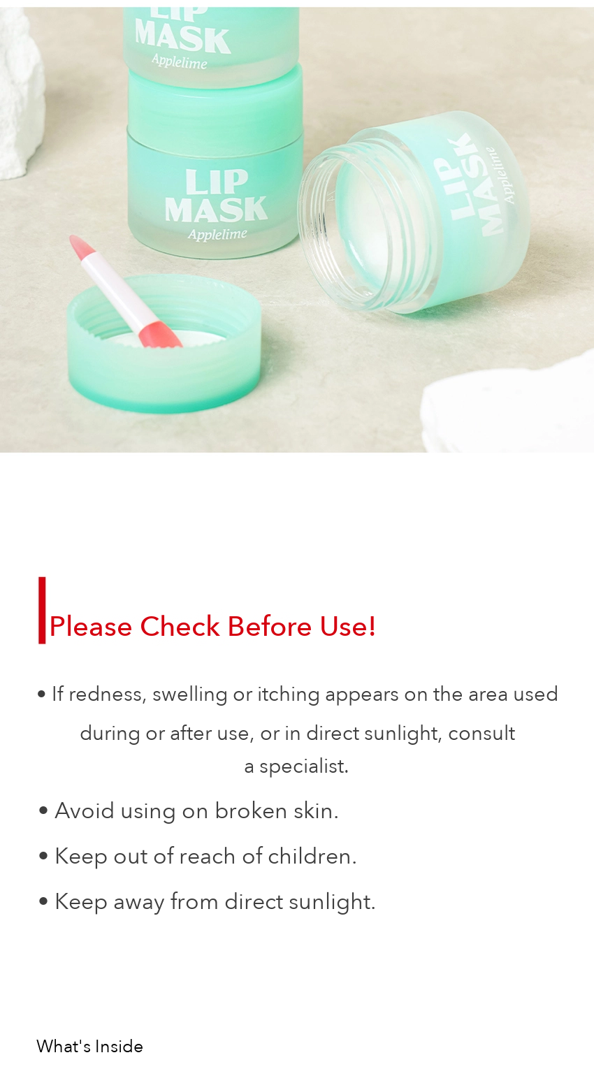 DAISO Lip Sleeping Mask Apple Lime detail 03