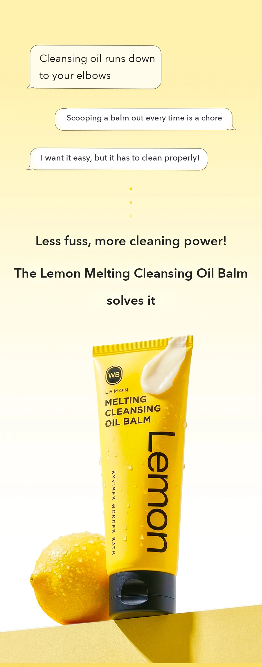 Wonder Bath Lemon Melting Cleansing Oil Balm detail 2