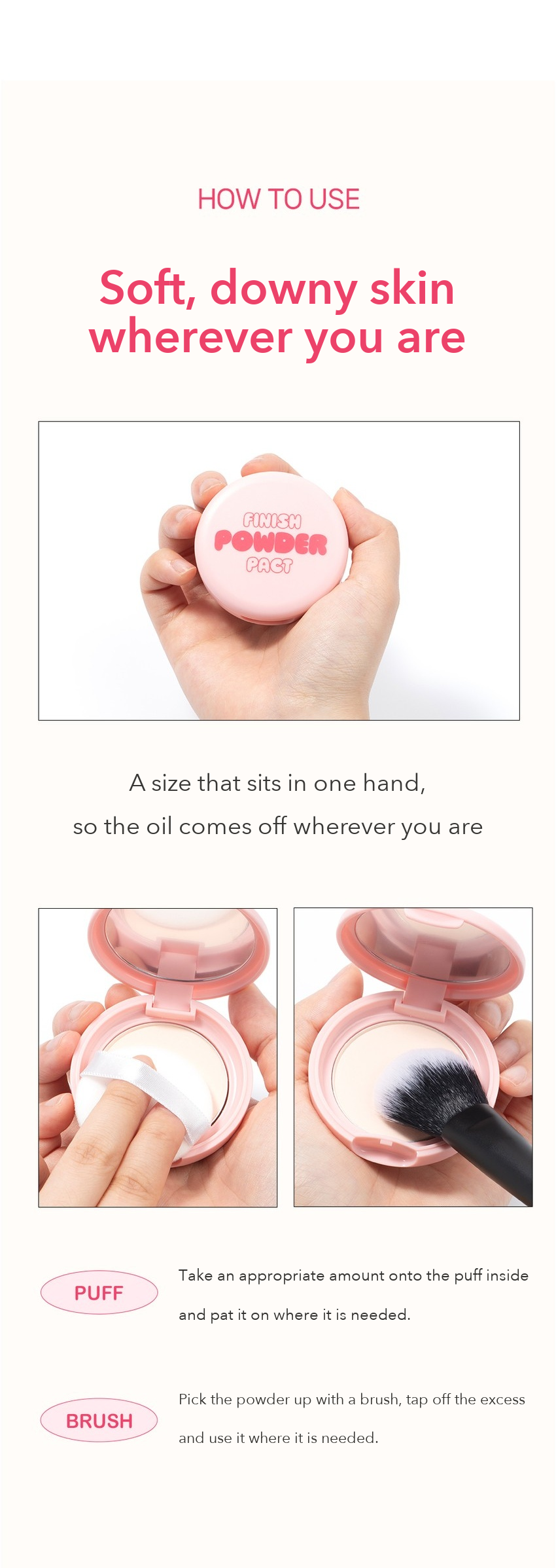 Mifactory Oil-Out Finish Powder Pact Pink Beige detail 6