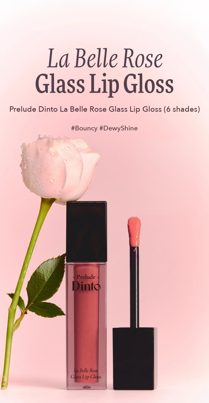 Prelude Dinto La Belle Rose Glass Lip Gloss 5ml detail 02