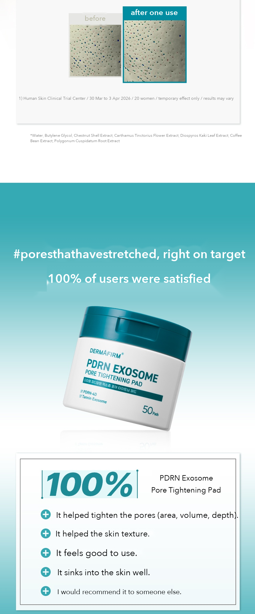 DERMAFIRM PDRN Exosome Pore Tightening Pad detail 03
