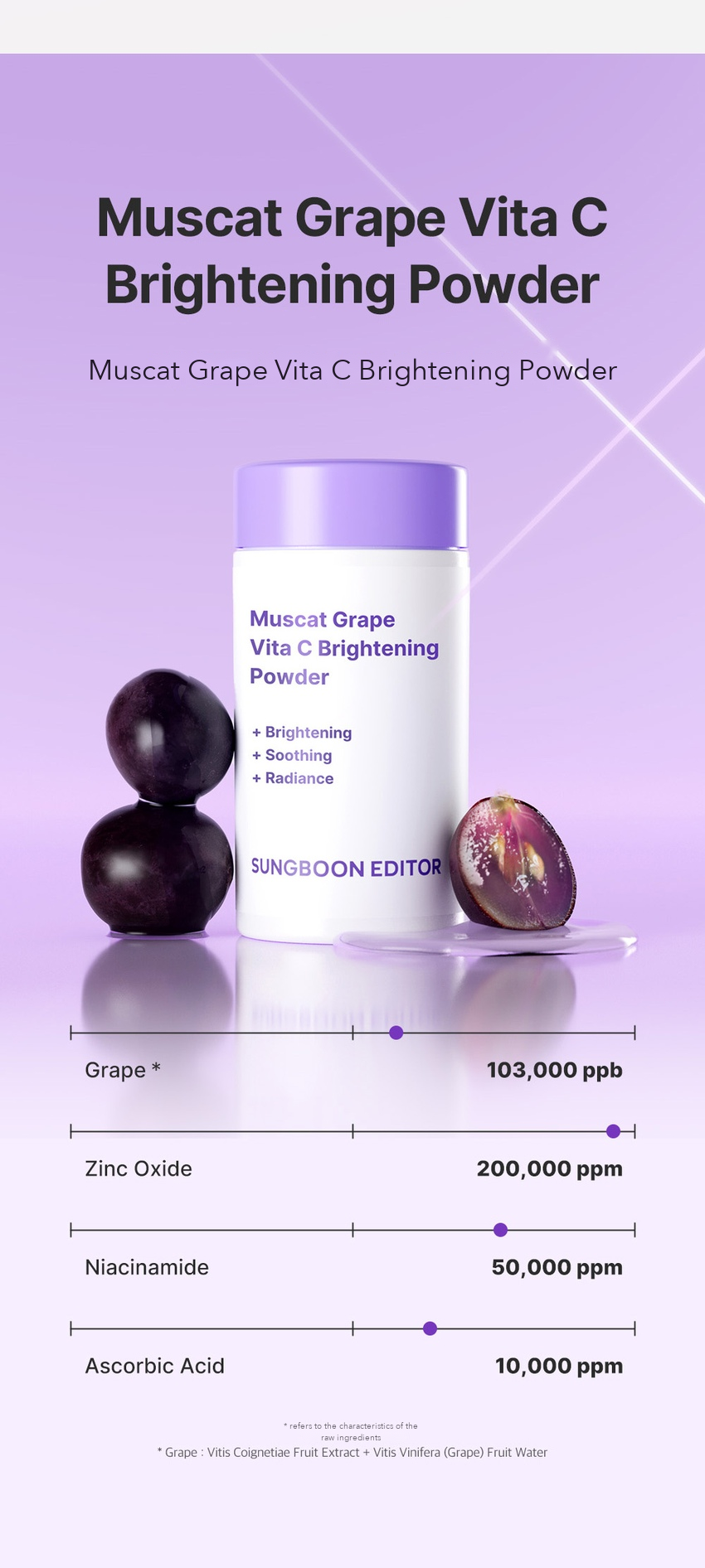 INGREDIENT EDITOR Muscat Grape Vita C Brightening Powder detail 5