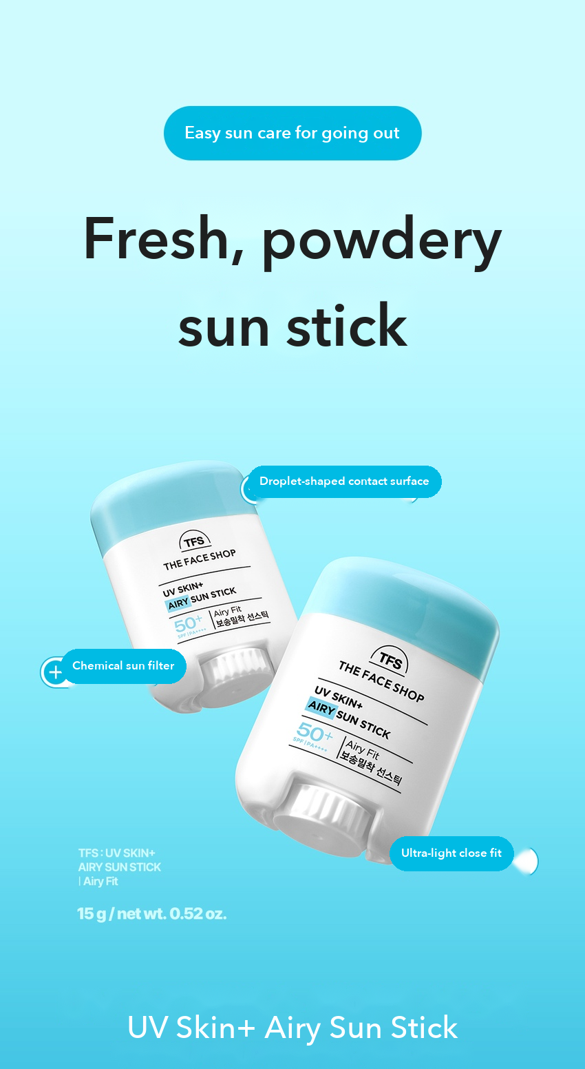 THE FACE SHOP UV Skin+ Airy Sun Stick detail 01