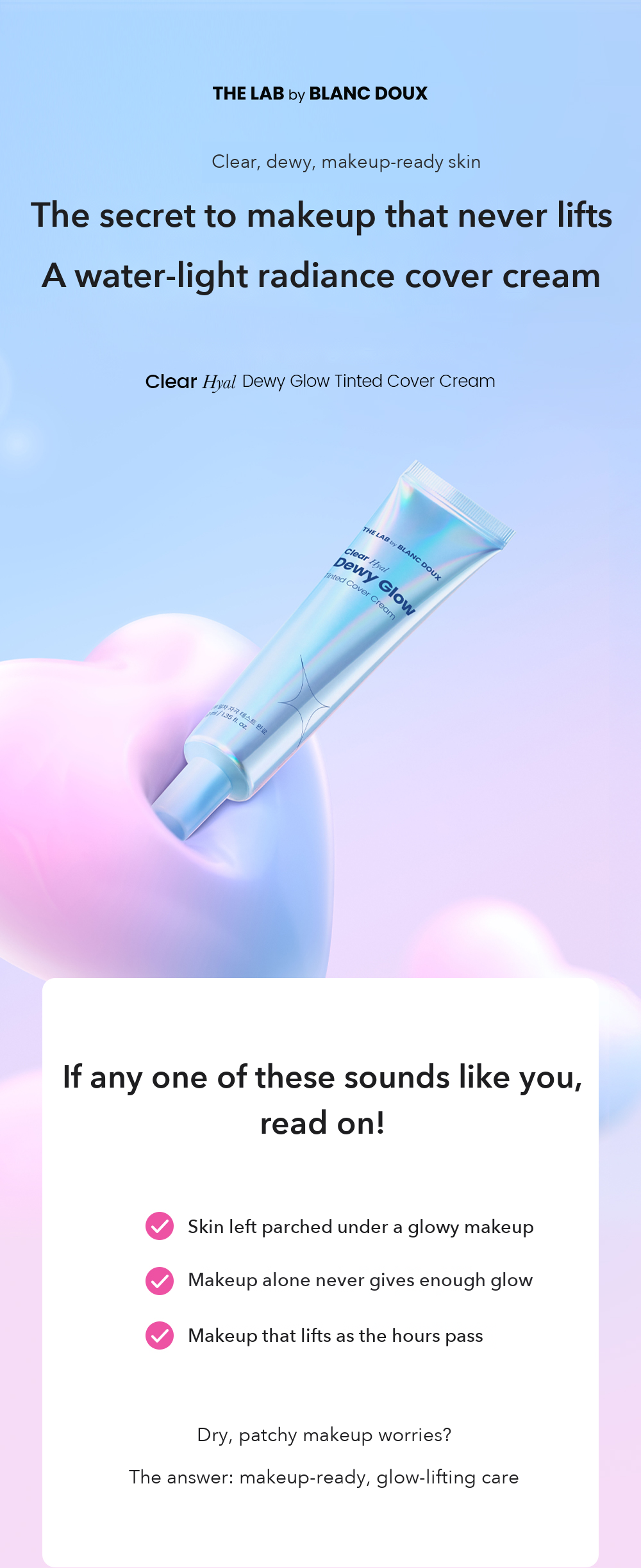 THE LAB by BLANC DOUX Clear Hyal Dewy Tinted Cover Cream detail 01
