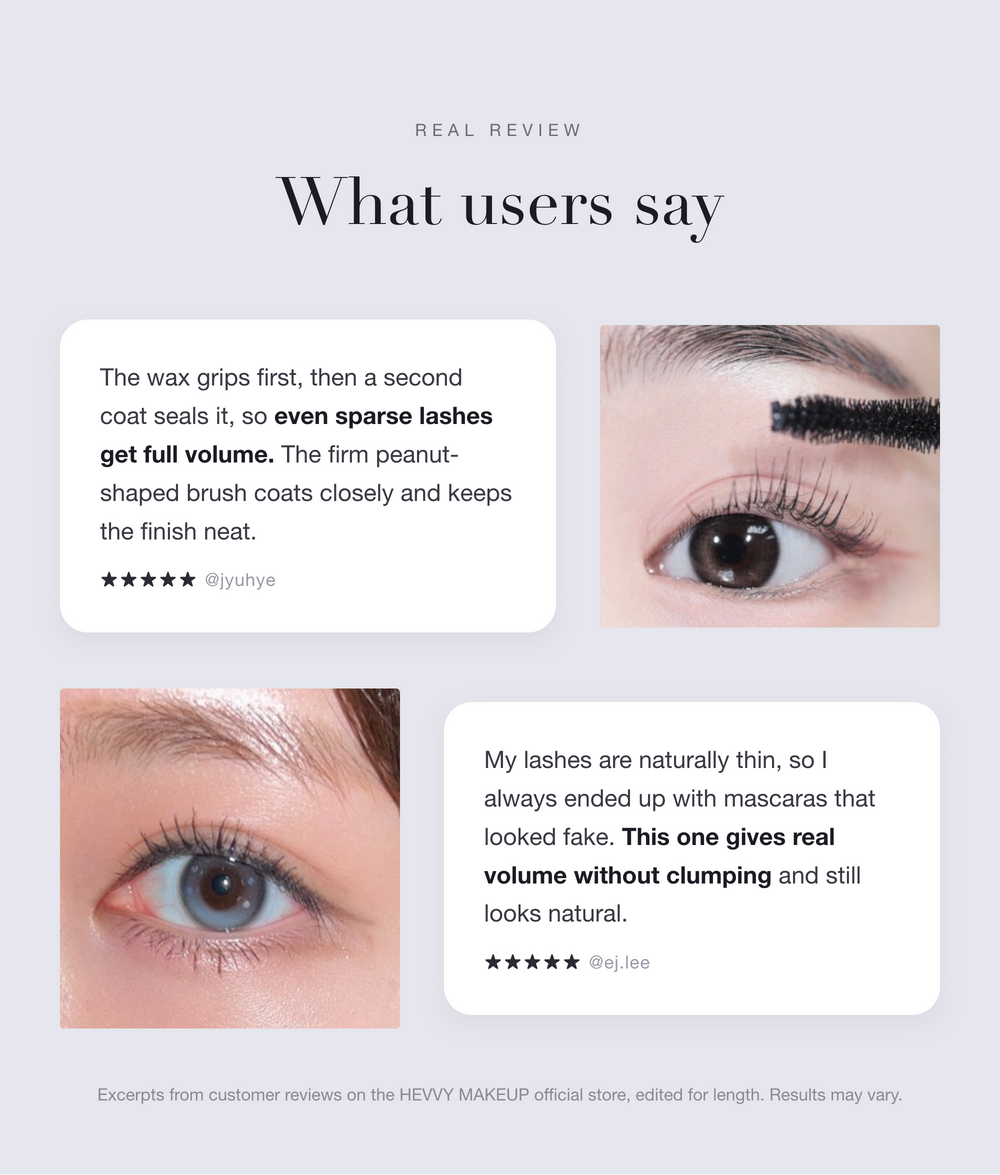 HEVVY MAKEUP Define Eyes Mascara Volume & Curl detail 03