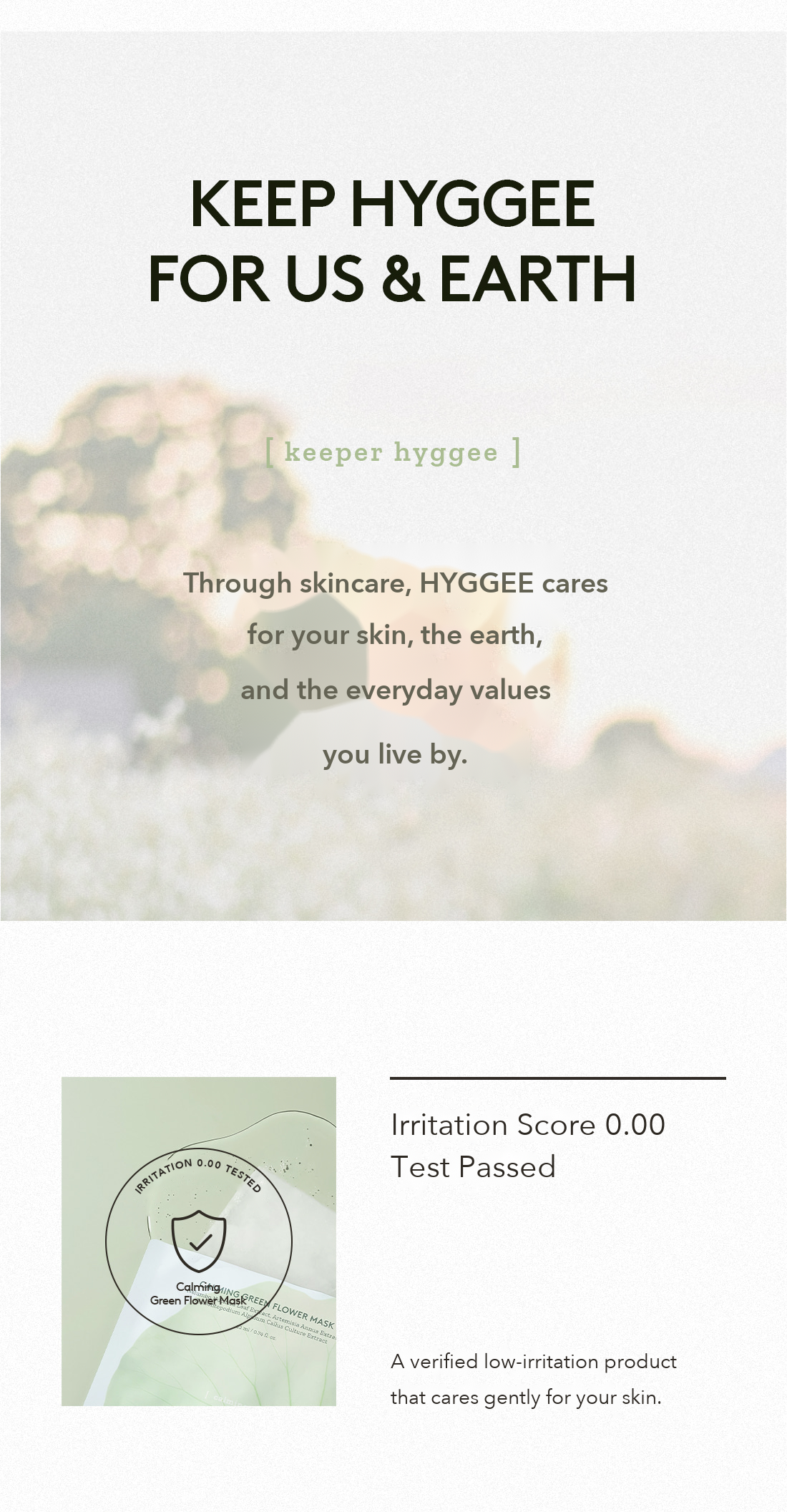 HYGGEE Calming Green Flower Mask detail 18