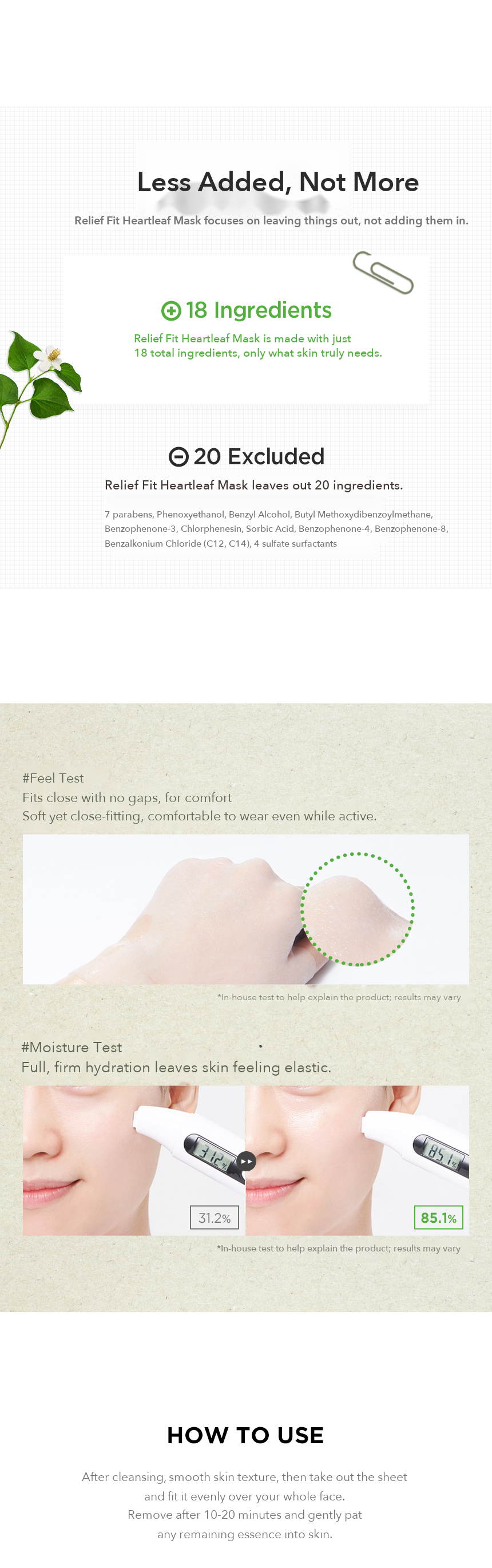 JMsolution Relief Fit Heartleaf Mask detail 7