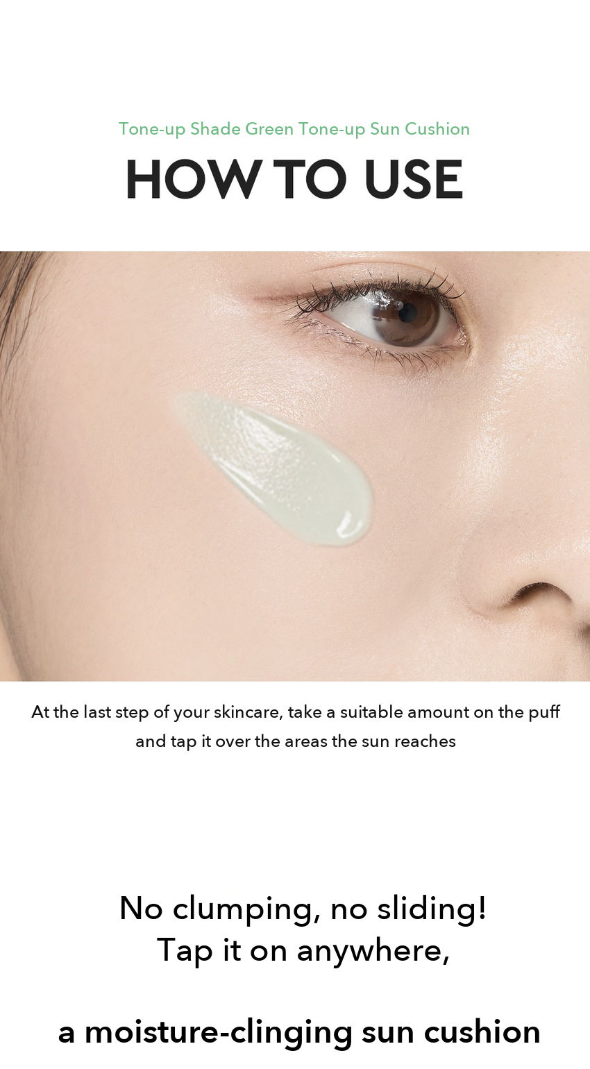 Dewytree Green Tone-up Sun Cushion how to use
