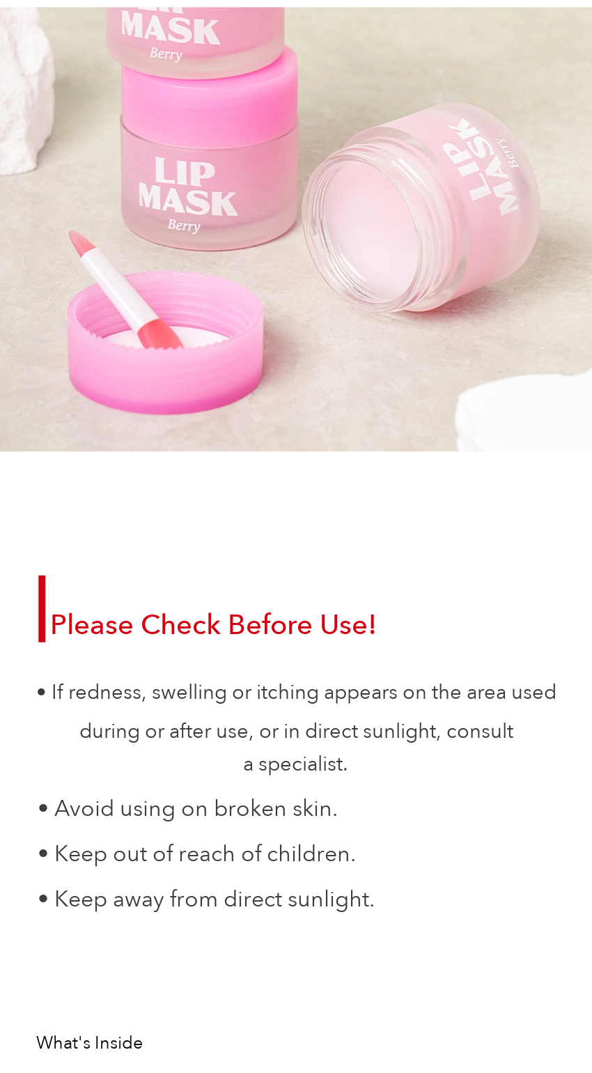DAISO Lip Sleeping Mask Berry detail 03