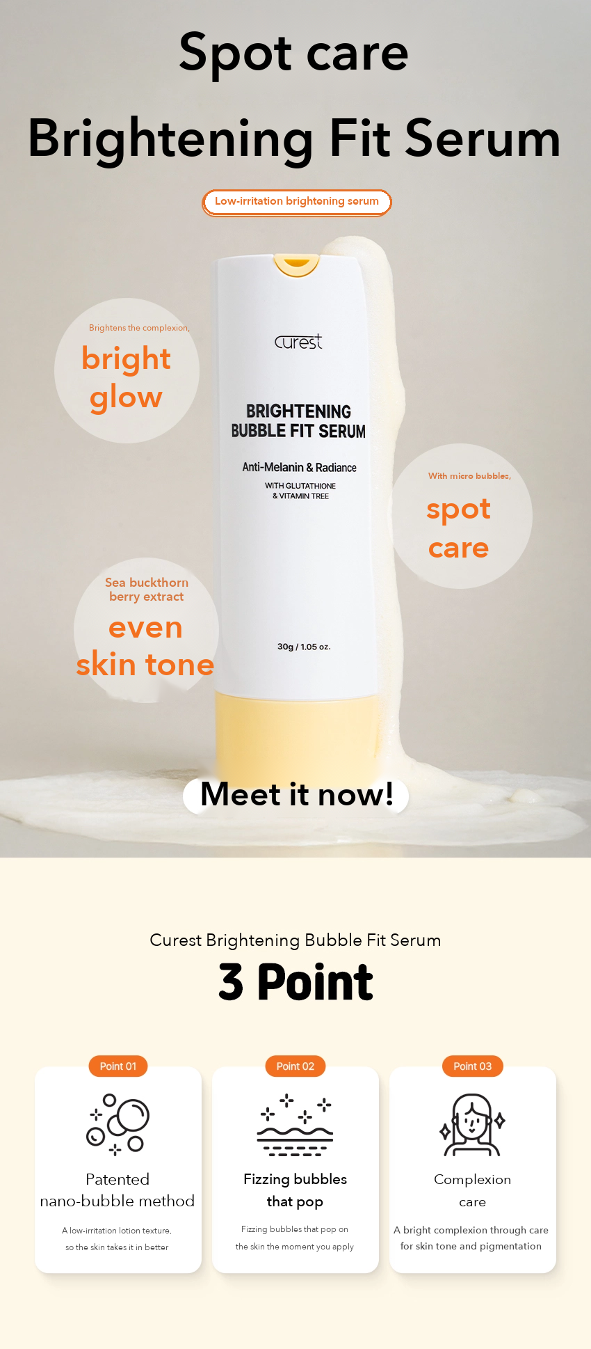 CUREST Brightening Bubble Fit Serum detail 3