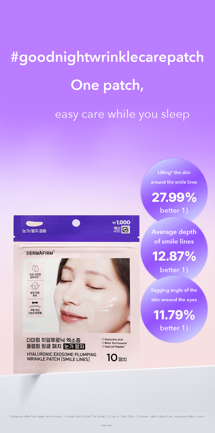 DERMAFIRM Hyaluronic Exosome Plumping Wrinkle Patch Eye detail 02