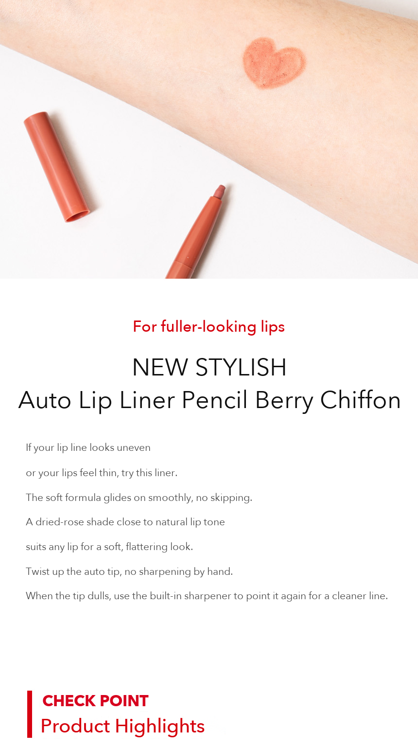 NEW Stylish Auto Lip Liner Pencil Berry Chiffon 0.25g detail 01