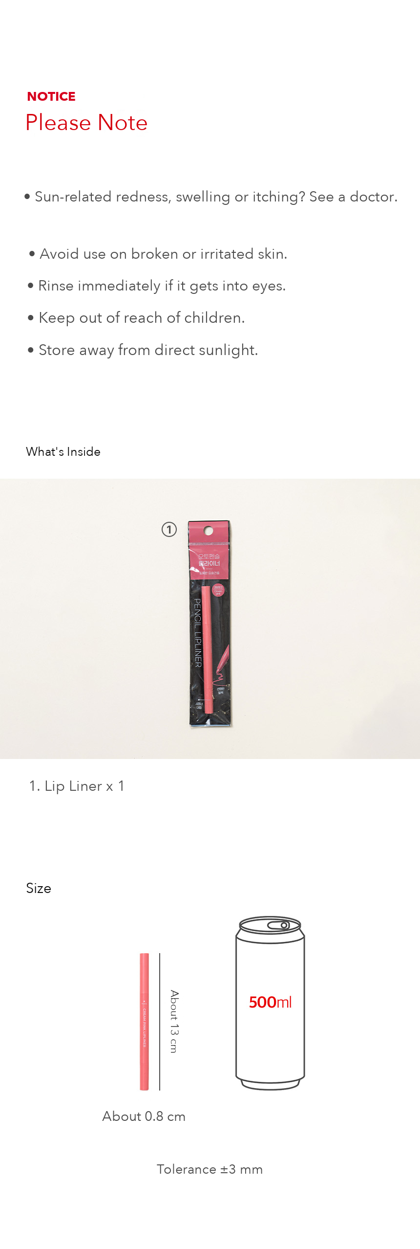 NEW Stylish Auto Lip Liner Pencil Cream Pink 0.25g detail 03