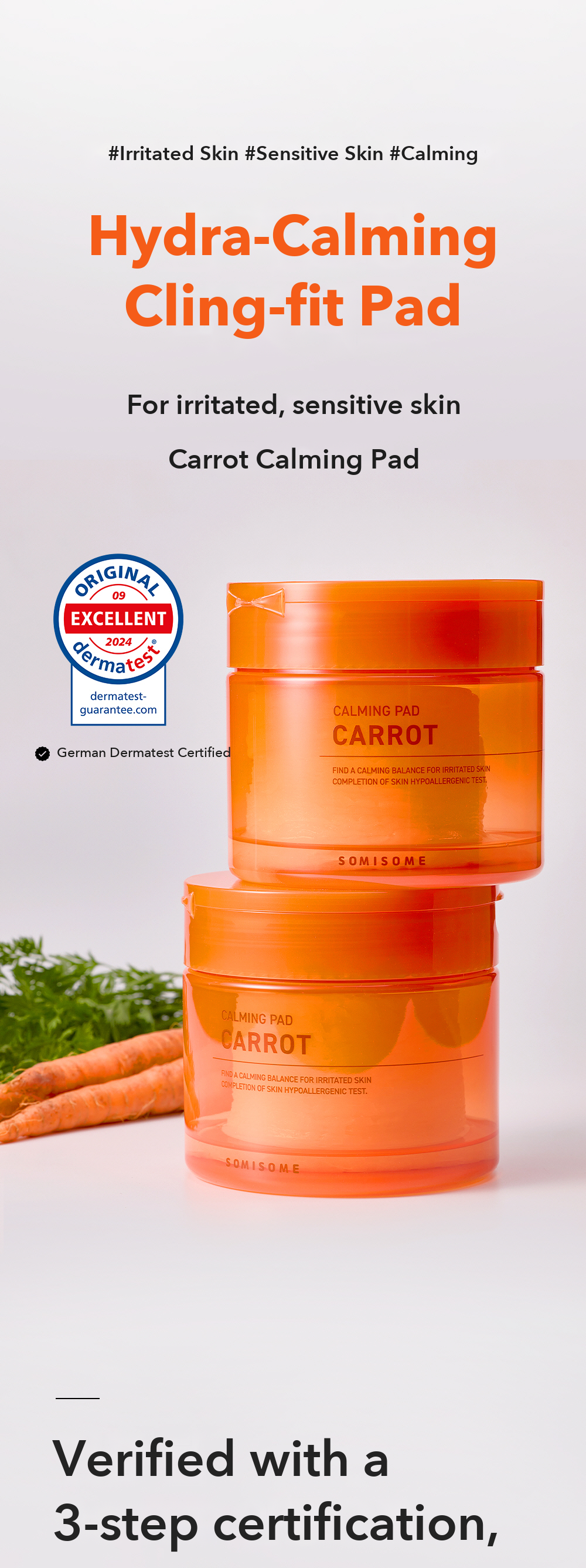 SOMISOME Carrot Calming Pad 40 Pads 195g detail 01