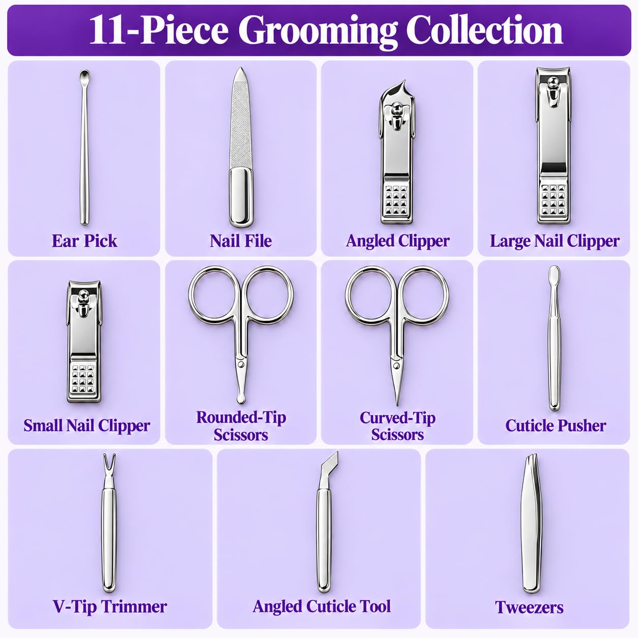 777 K-Heritage 11-Piece Nail Care Set Chrome detail 03