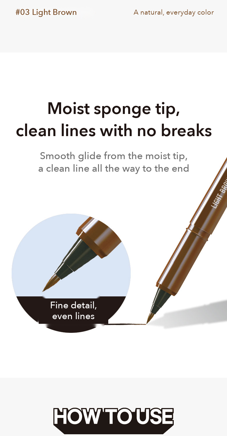 STYLISH Brush Pen Eyeliner Light Brown detail 4