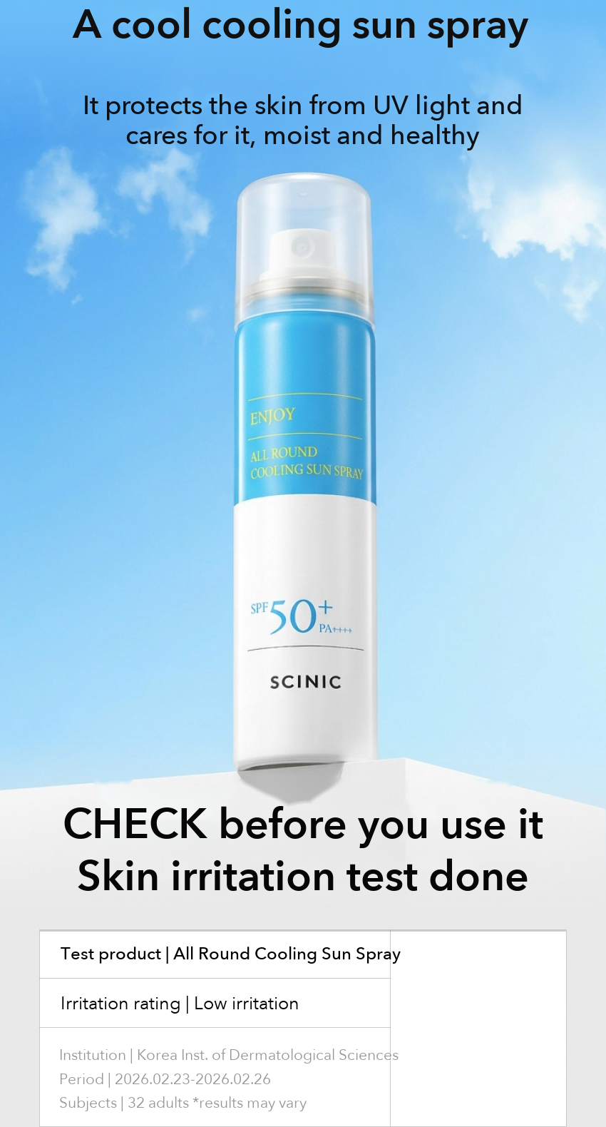 SCINIC Enjoy All Round Cooling Sun Spray detail 06