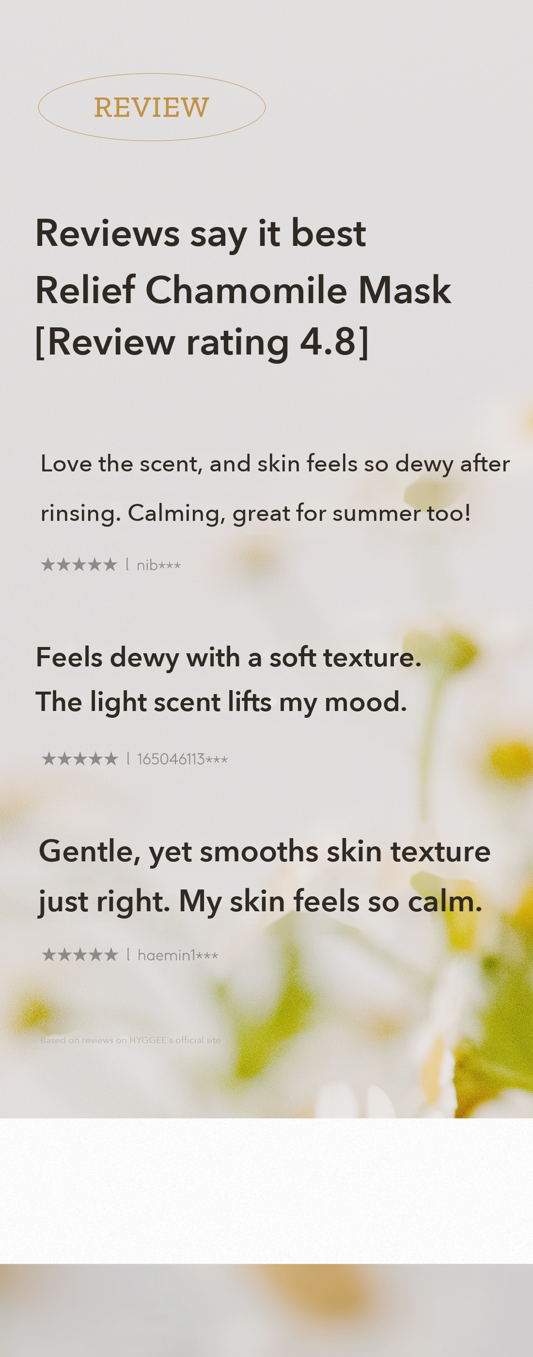 HYGGEE Relief Chamomile Mask detail 9